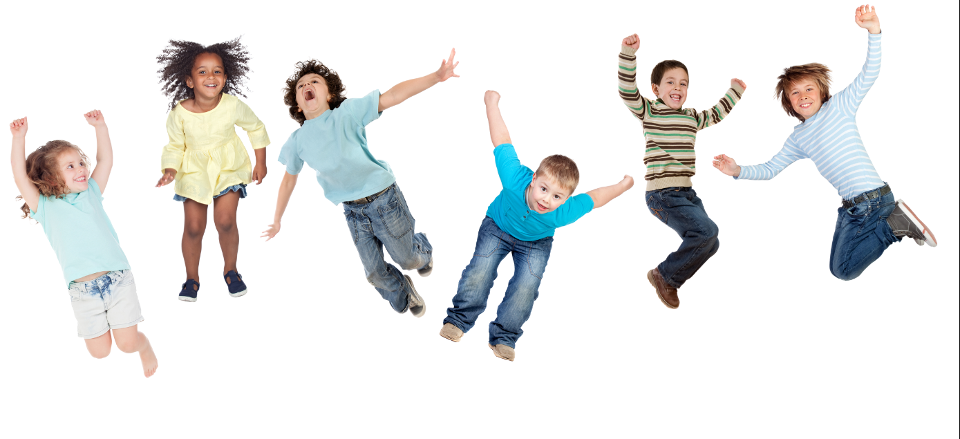 multiple kids jumping